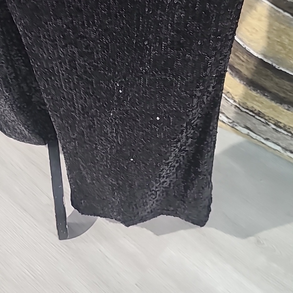 Nine West Sequin Wide Leg Stretch Pant Black - Picture 2 of 10